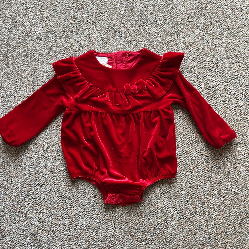 Mud pie Red Velvet Baby Romper